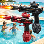 LED Light Up Electric Water Gun for Boys Automatic Shooting Glow Water Blasters Children Summer Outdoor Beach Pool Toys for Kids
